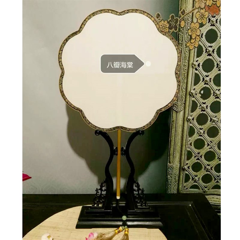 苏工新品宫扇 各种异型玉竹包边双面绢丝宫扇团扇 舞蹈扇 工笔