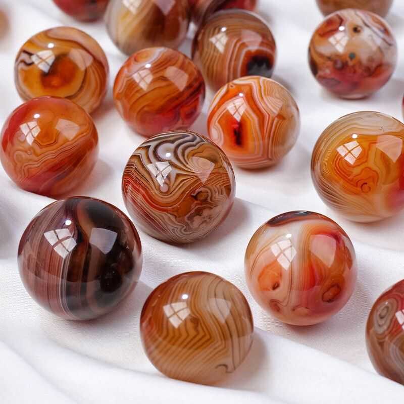 天然水晶缠丝玛瑙水晶球摆件水晶原石把玩健身球儿童礼品家居装饰