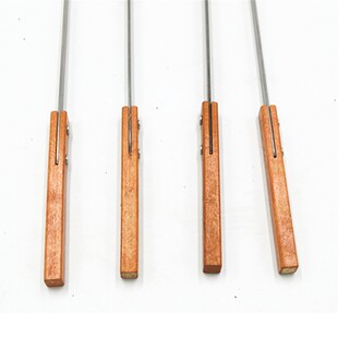 商用俄罗斯大串加长不锈钢木柄把扁签子60cm烤羊腿签子烧烤串钎子