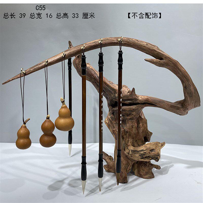 毛笔架笔挂实木根雕根艺毛笔挂架摆件书法文房四宝支架挂笔首饰架