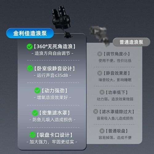 鱼缸造浪泵吹鱼便水族箱造流泵静音冲浪泵小型造浪机吸盘磁铁