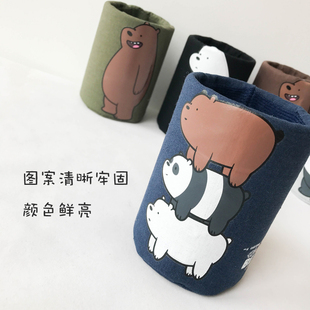 创意时尚男孩笔筒小清新学生办公多功能桌面收纳盒可爱卡通布笔筒