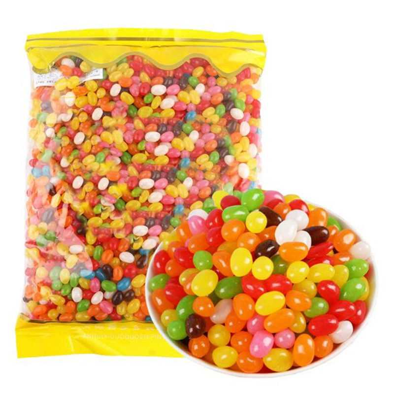 七彩彩虹糖水果味软糖Q糖吉利豆混合彩色糖果装饰糖儿童怀旧零食