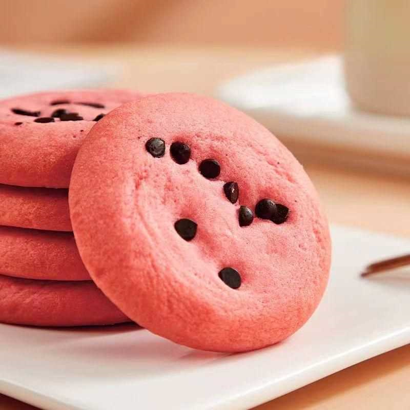 蓝草香软芯曲奇巧克力豆软心拉丝曲奇饼干草莓酸奶芒果味休闲零食