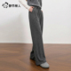 都市丽人阔腿裤 子Y 今年流行超火裤 女早春季 小个子灰色休闲糯米裤