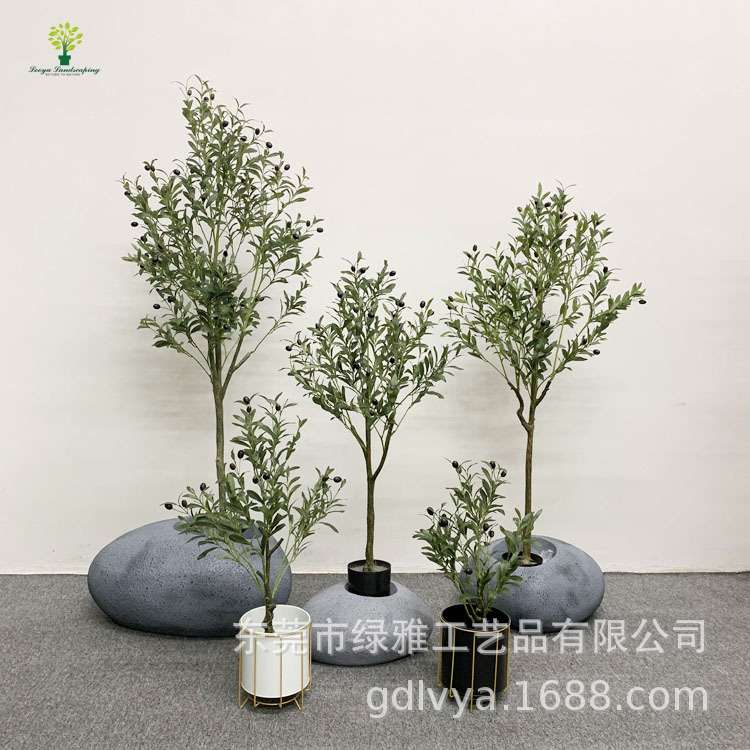 北欧仿真橄榄树家居装饰绿植盆栽客厅室内软装落地摆件植物假树