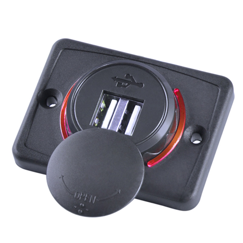 房车公交车大巴车手机双USB充电插座输12V24V改装快充车载充电器