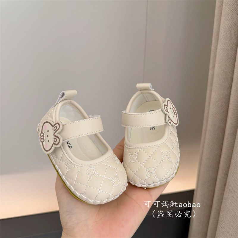春秋0一1周岁女宝宝公主鞋百天婴儿鞋软胶底蝴蝶结3-12个月学步鞋