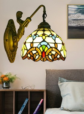 美式卫生间壁灯客厅卧室床头灯楼梯间白色led灯餐厅浴室单镜前灯