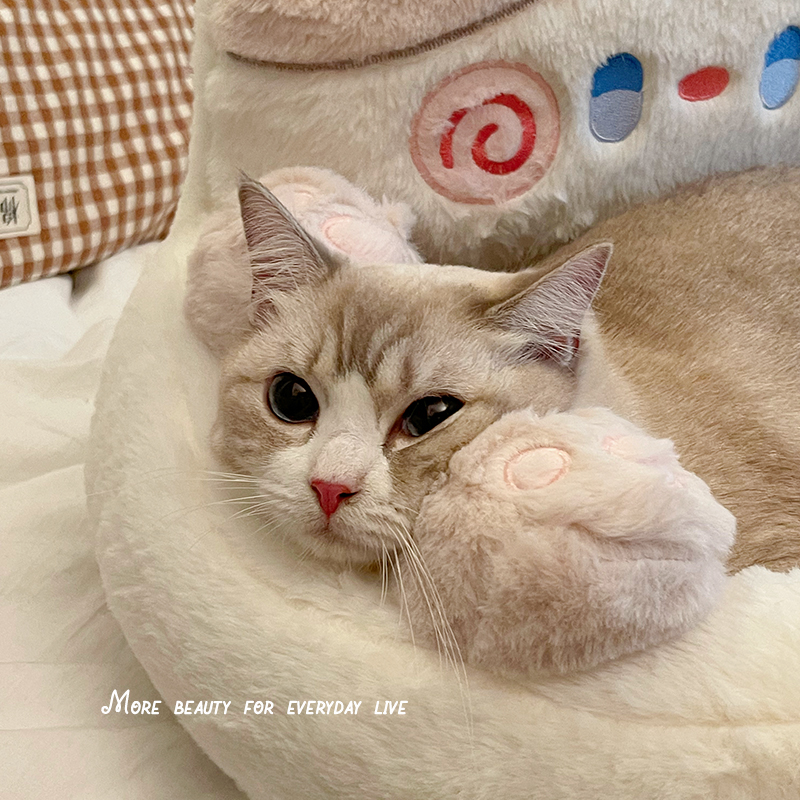 可爱猫窝冬季保暖加厚宠物垫子泰迪中小型犬狗窝冬天深度睡眠猫床