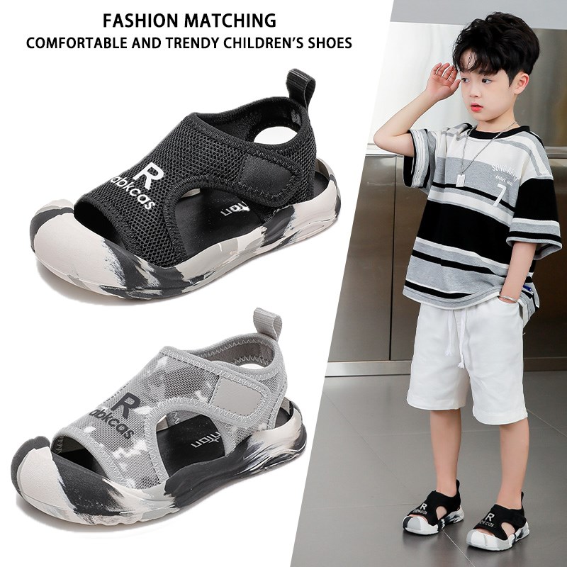 男童包头凉鞋2024夏季新款小男孩宝宝儿童鞋子夏款防滑软底沙滩鞋