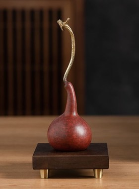 高档礼品铜葫芦摆件天然家居客厅玄关柜子桌面摆设家居装饰品礼物