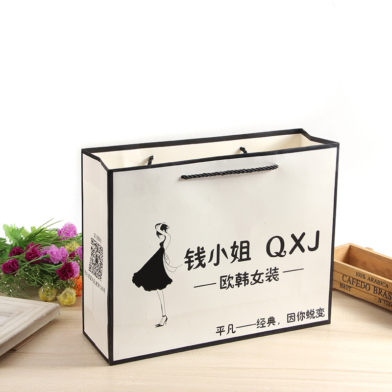 服装店袋子订f做印刷logo 手提袋纸袋G服装袋礼品袋定做 文艺小清