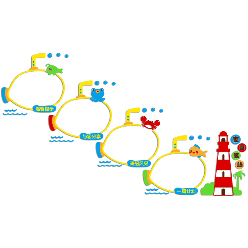 幼儿园楼梯走廊墙面装饰宣传栏公告栏环创材料学生风采展示主题墙