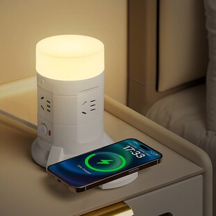 全铜立式魔方插座带USB无线充电插板长线家用夜灯插排多插孔位