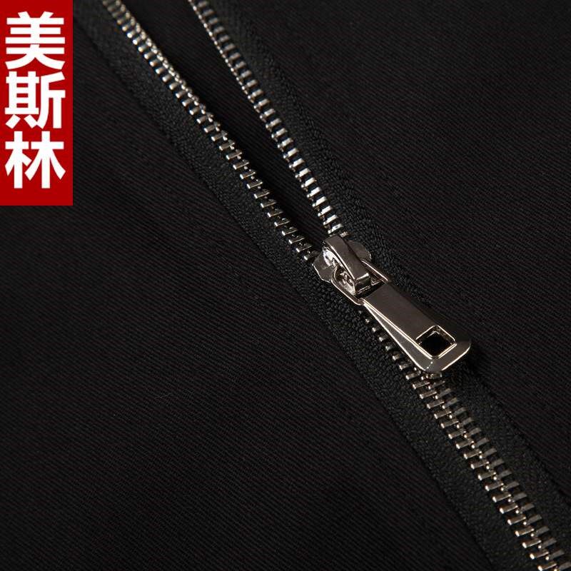 厨师服男长袖男纯白西餐厅烘焙面点厨房拉链厨师工作服秋冬装