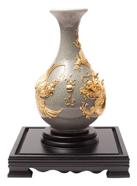 龙凤呈祥厦门漆线雕花瓶摆件闺蜜新婚礼物送新娘结婚礼品送新人