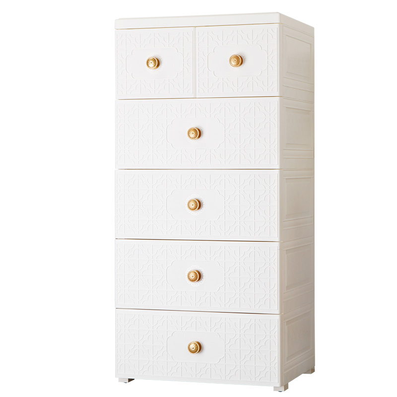 纳雅乐50cm宽抽屉式收纳柜加厚 五层宝宝塑料婴儿童衣柜储物柜