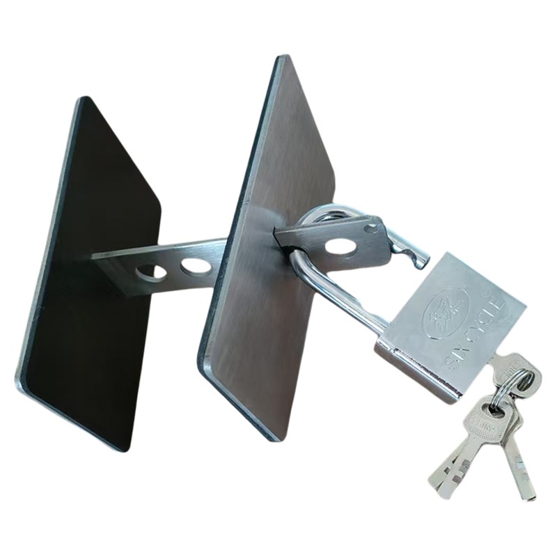 304不锈钢T字型牌玻璃门锁双门单门商铺大门防盗办公室推拉门锁