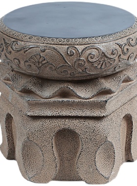 户外花园庭院摆件人造石墩凳子别墅阳台门口布置小花盆装饰品底座