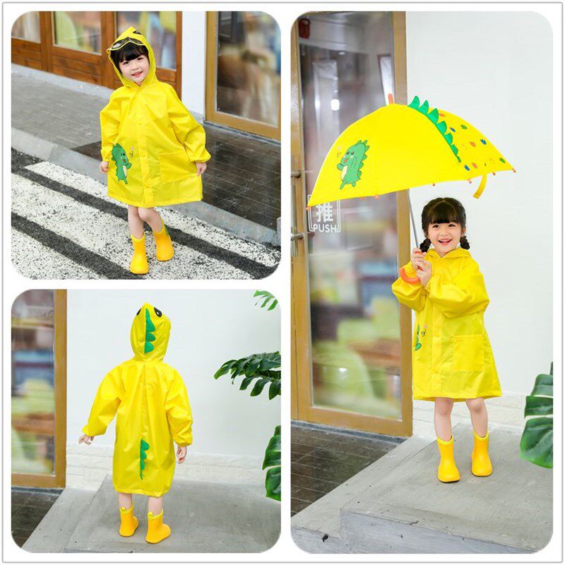 卡通款宝宝雨鞋雨衣雨伞套装x防滑水鞋幼儿园卡通儿童恐龙多色雨