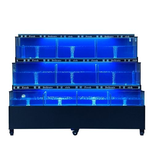 饭店海鲜鱼缸商用海鲜池超市鱼池水产大闸蟹虾贝类池虾移动海鲜缸