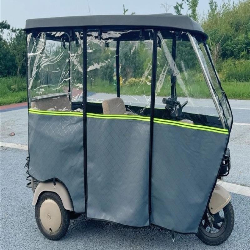 三轮车电动一体棚三轮车棚雨篷新款遮阳挡风罩加厚老年全封闭车篷