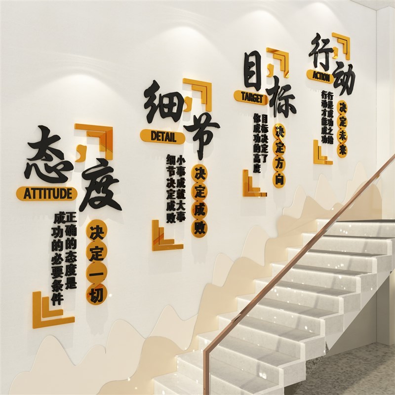 工厂车间文化墙面装饰安全生产质量标语公司办公室企业背景墙贴纸