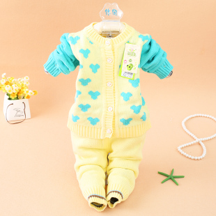 一个月两宝宝春装冬季男女12婴儿0-1外1-2岁毛衣套装8半5七十9八