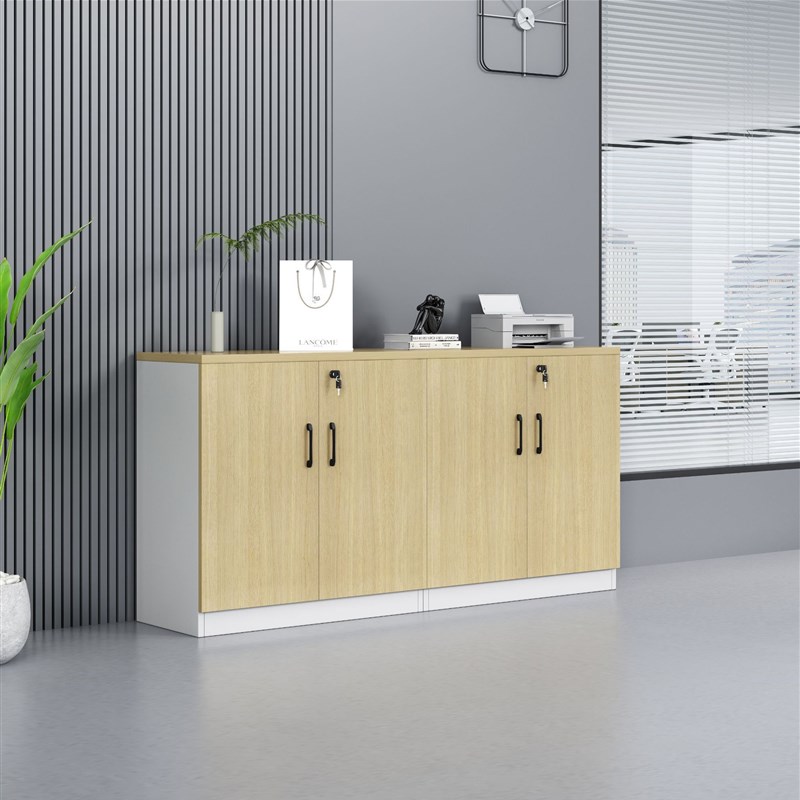 办公室储物办公抽屉柜落地收纳文件档案柜木质带锁文件柜家用矮柜