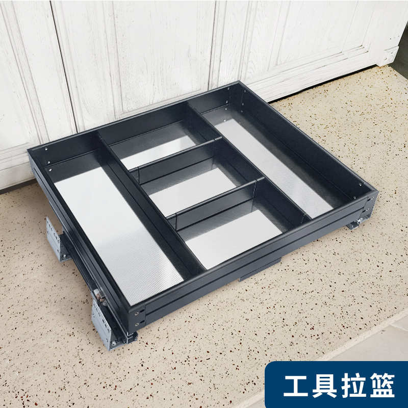 三层飞架置不锈钢工具橱柜物收纳抽屉分隔鸥厨房篮拉碗碟黑色篮