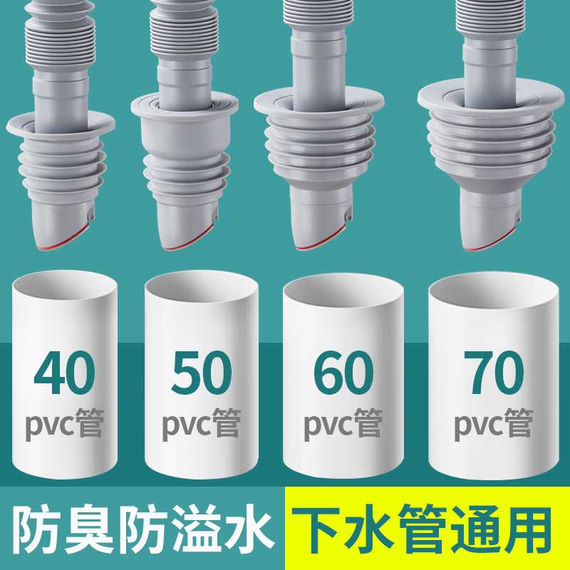 下水管防臭密封圈防返臭神器洗衣机下水道堵M口器厨房排水管矽胶