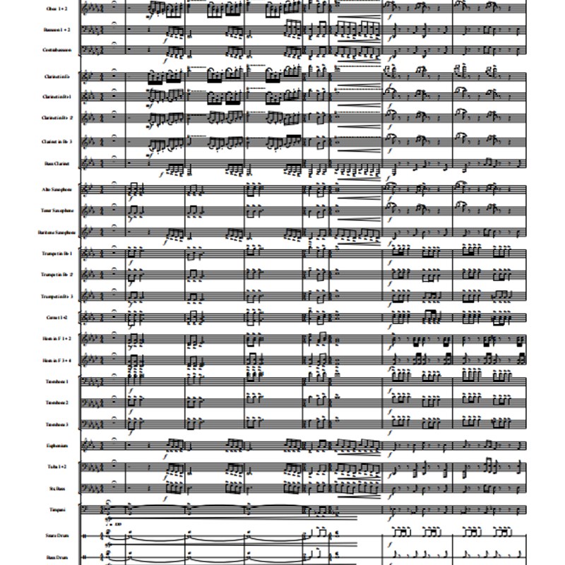 管乐总谱志愿军抗美援朝经典乐曲联奏4级交响管乐团总分谱+音频