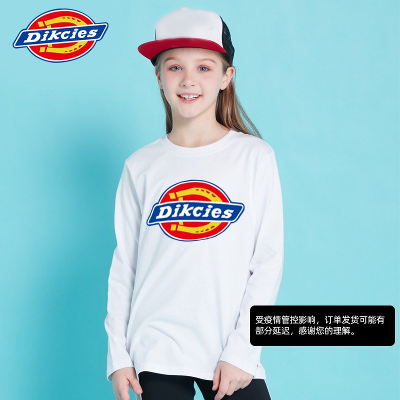 纯棉长袖T恤男童女童春秋装u新潮套头印花常规版圆领打底衫秋衣潮