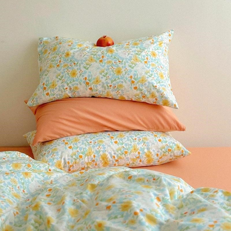 田园小碎花全棉被套单件双人床上三四件套学生被罩单人1.8m床