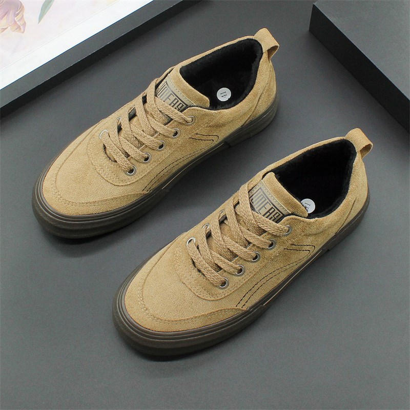 冬季棉鞋2024新款加绒二棉男鞋低帮保暖布鞋子厚底系带休闲鞋男款