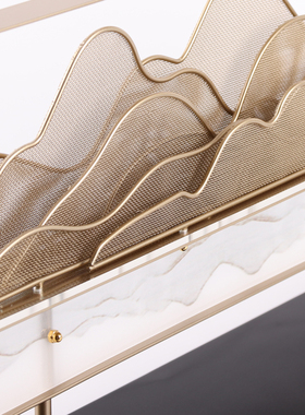 新中式古典金属山峦摆件现代样板间大堂展厅玄关中国风软装饰品