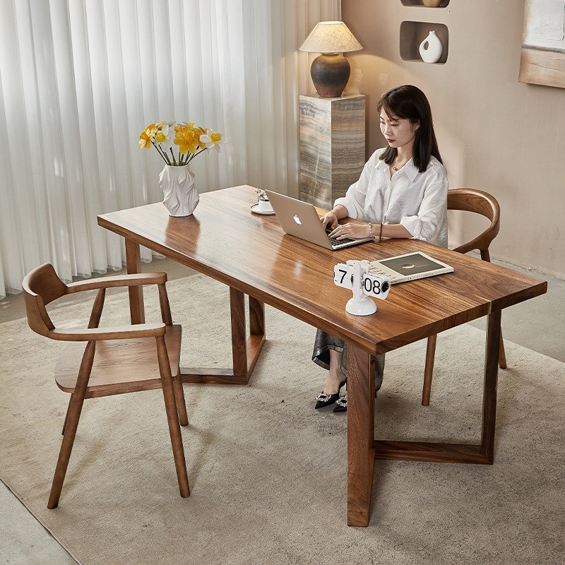 南美胡桃木全实木茶桌椅组合办公室喝茶桌家用客厅阳台民宿泡茶桌