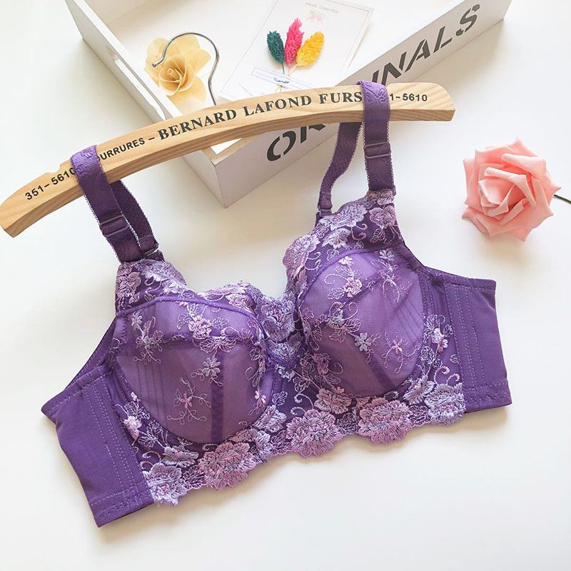 大码内衣胖mm大罩杯文胸聚拢薄款全罩杯大胸显小收副乳胸罩C杯D杯