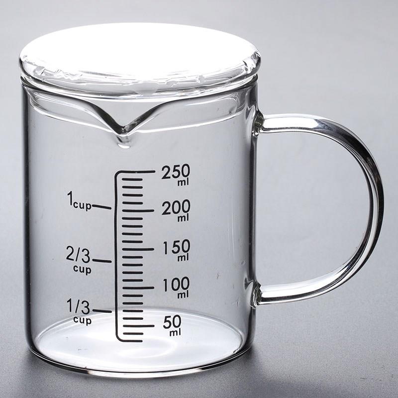 1l塑料量杯烧杯烘焙工具带刻度耐热玻璃计量水壶杯容器实验室医h