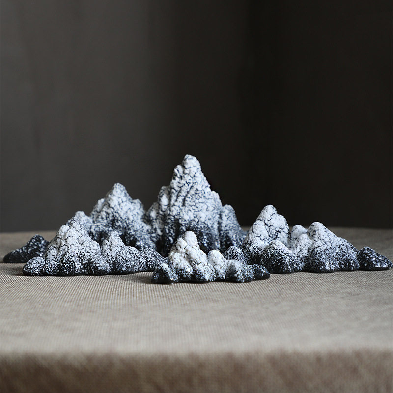 新中式陶瓷假山摆件庭院微景观造景配件客厅电视柜办公桌软装饰品