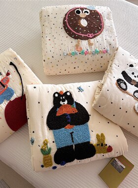 卡通ins毛巾绣全棉双层纱夏凉z被春秋被空调被夏季纯棉薄被子儿童