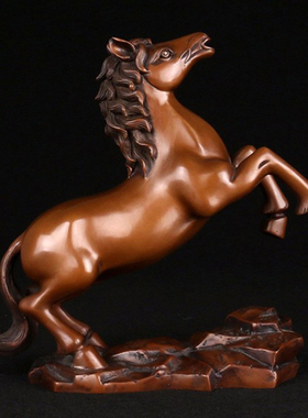 紫铜马摆件纯铜马到成功摆件商务礼办公桌装饰品桌面摆件送领导