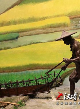农耕文化主题雕塑干农活人物雕塑玻璃钢仿铜雕塑户外公园景观雕塑
