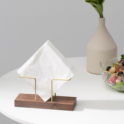 黑胡桃木桌面纸巾架 民宿酒店实木收纳牙签盒 售楼处宣传页展示架