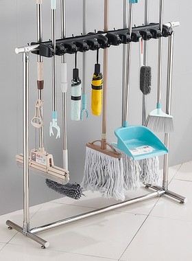 落地拖把架扫把架挂放墩布置物架收纳整理挂钩清洁工Z具固定架子