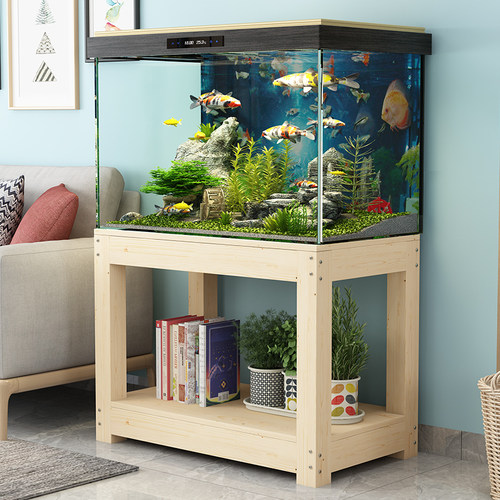 实木底座鱼缸架水族箱架子t鱼缸底柜鱼缸柜子鱼缸桌子实木鱼缸架