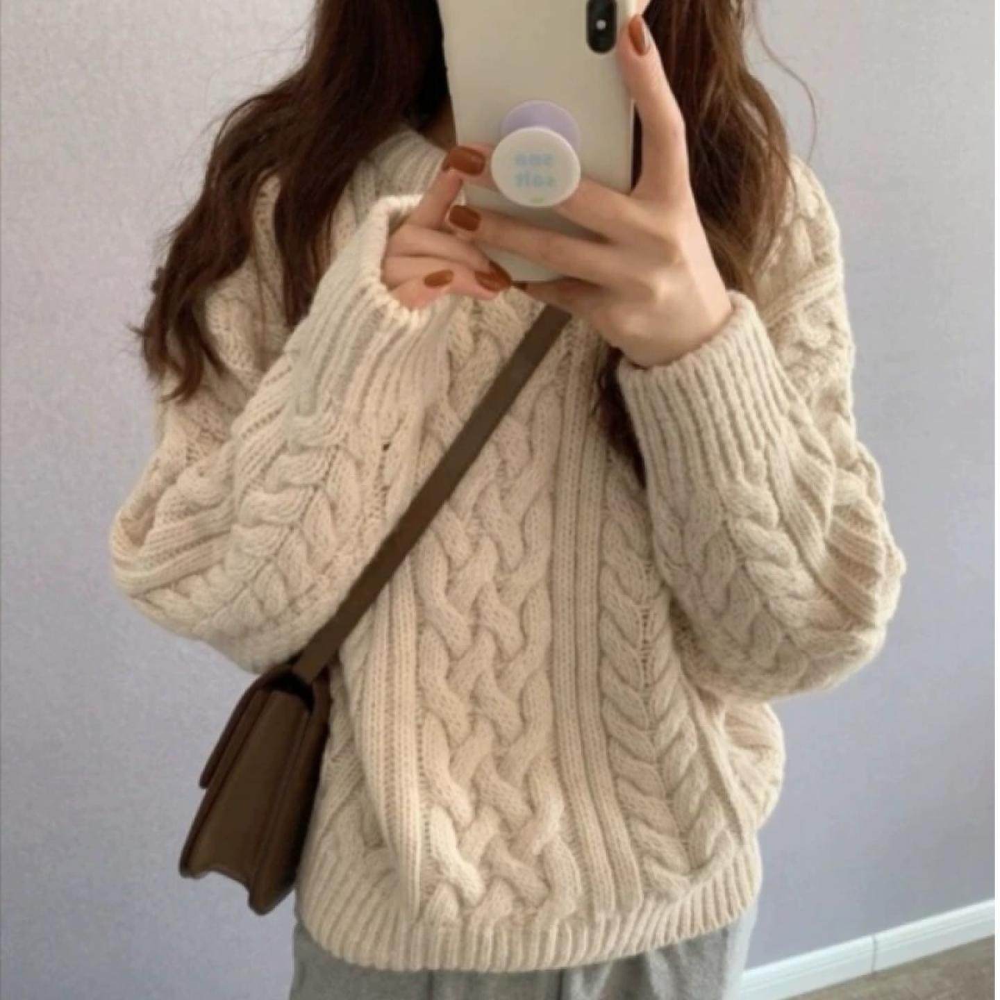 100%山羊绒毛衣女重工加厚25秋冬新款圆领麻花宽松套头针织打底衫,女装/女士精品,羊绒衫,淘宝优惠券,粉丝福利购,淘宝优惠卷