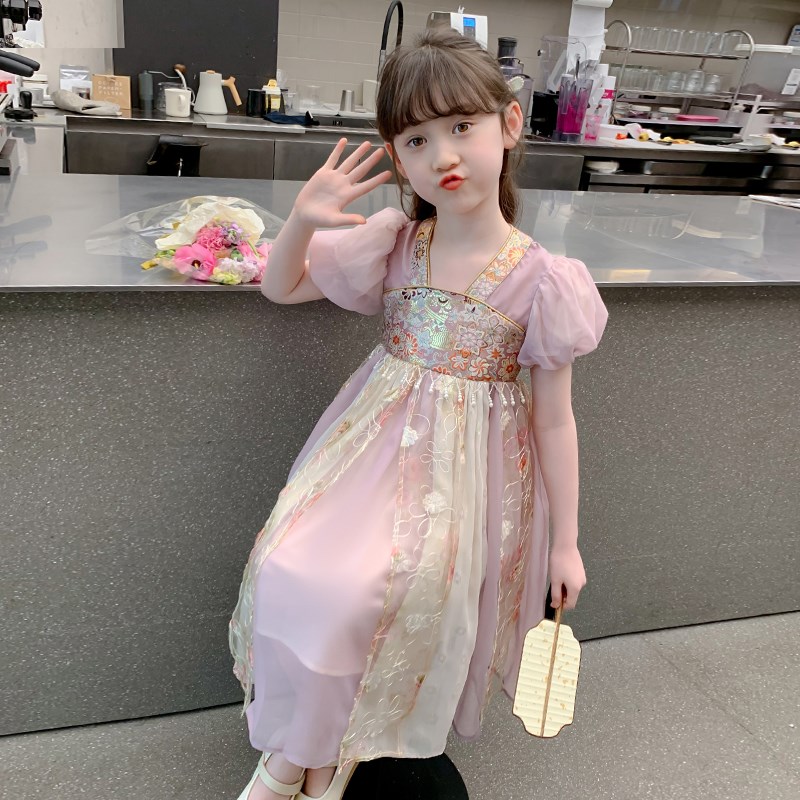 女童汉服连衣裙2024新款夏季儿童夏款中式国风裙子夏装小女孩裙子