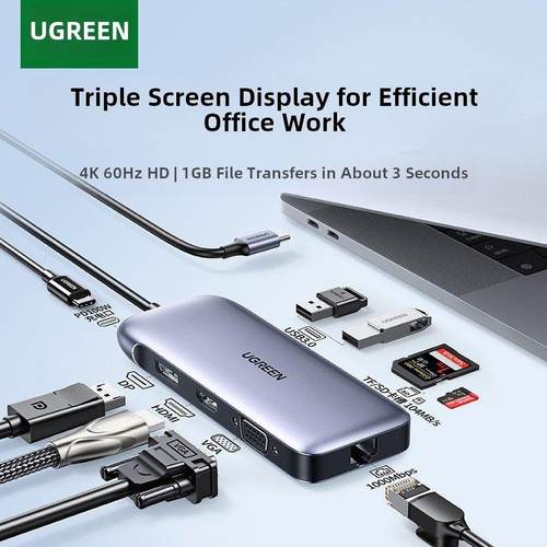 绿联型对接站到HDMI转换Dp屏幕显示4K60Hz多屏幕不同显示扩展USB